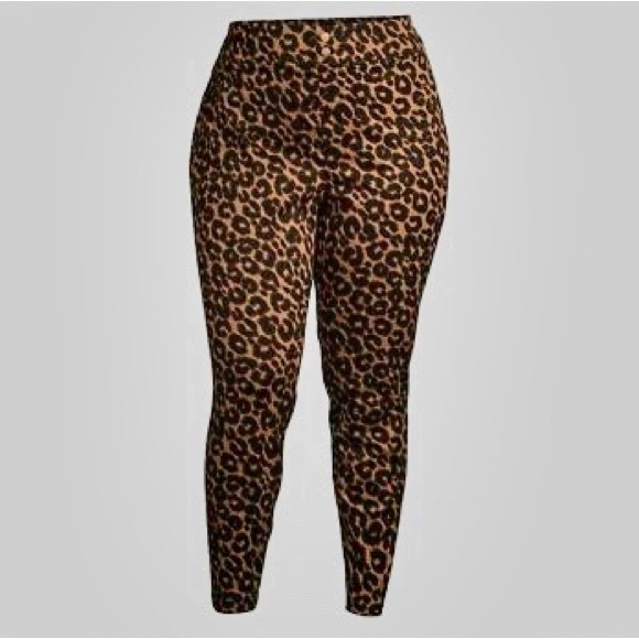 Terra & Sky Pants - NWT Terra & Sky Women’s Plus Leopard Pull-On Skinny Jeggings Size 3X
